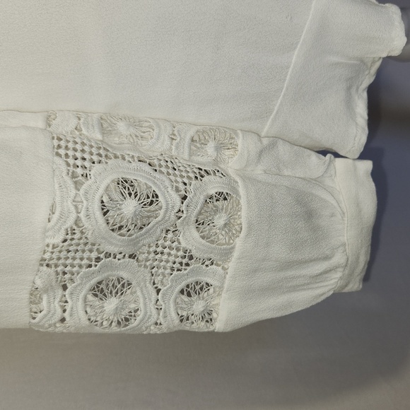 Lovers + Friends Revolve Women's Size S White Jesse Crochet Long Sleeve Romper - Picture 6 of 15